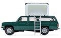 Greenlight 1:64 Chevrolet Suburban in Green with Modern Rooftop Camper- The Great Outdoors Series 4