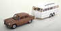 Norev 1:18 Peugeot 404 1965 Brown metallic with Caravan Hénon_