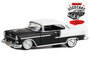 Greenlight 1:64 Chevrolet Bel Air Lowrider Matt Black and White 1955 "Miracle Used Cars" "Busted Knuckle Garage" Series 2_
