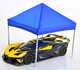 American Diorama 1:18 Tent - Canopy set with Chrome Frame & Blue Cover excl. modelauto_