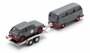 Schuco 1:87 Set Volkswagen T2 Bus met trailer en Volkswgen Golf I GTI grijs_